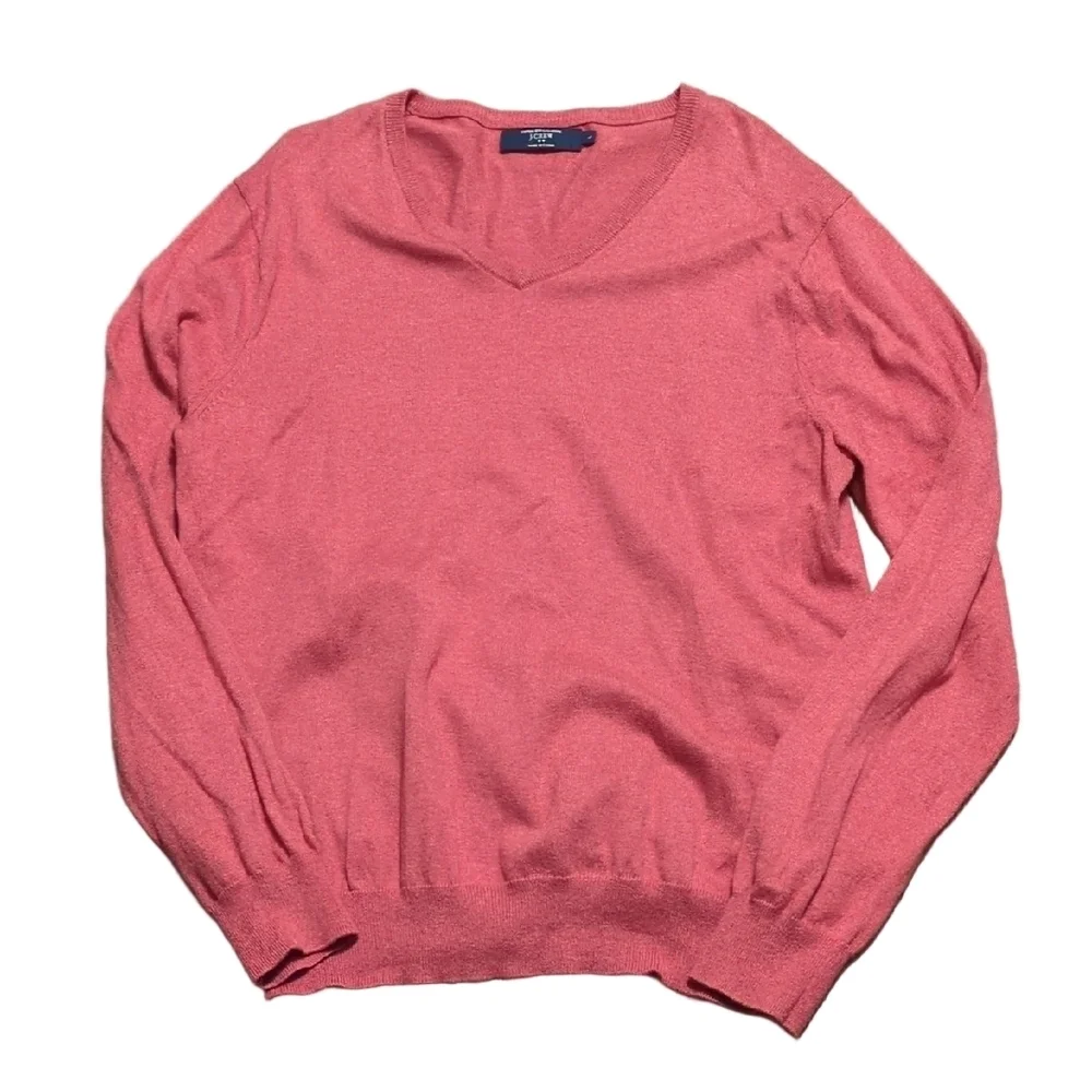 J Crew Salmon Pink Cotton Cashmere Sweater Large